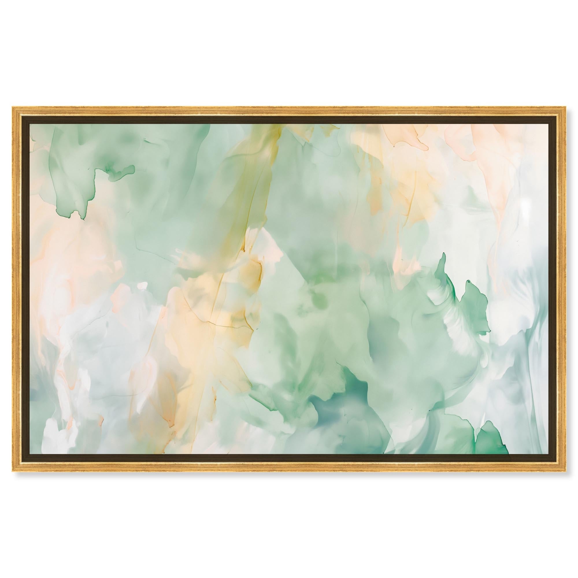 Double Green I Canvas Modern Abstract Art by Art Remedy