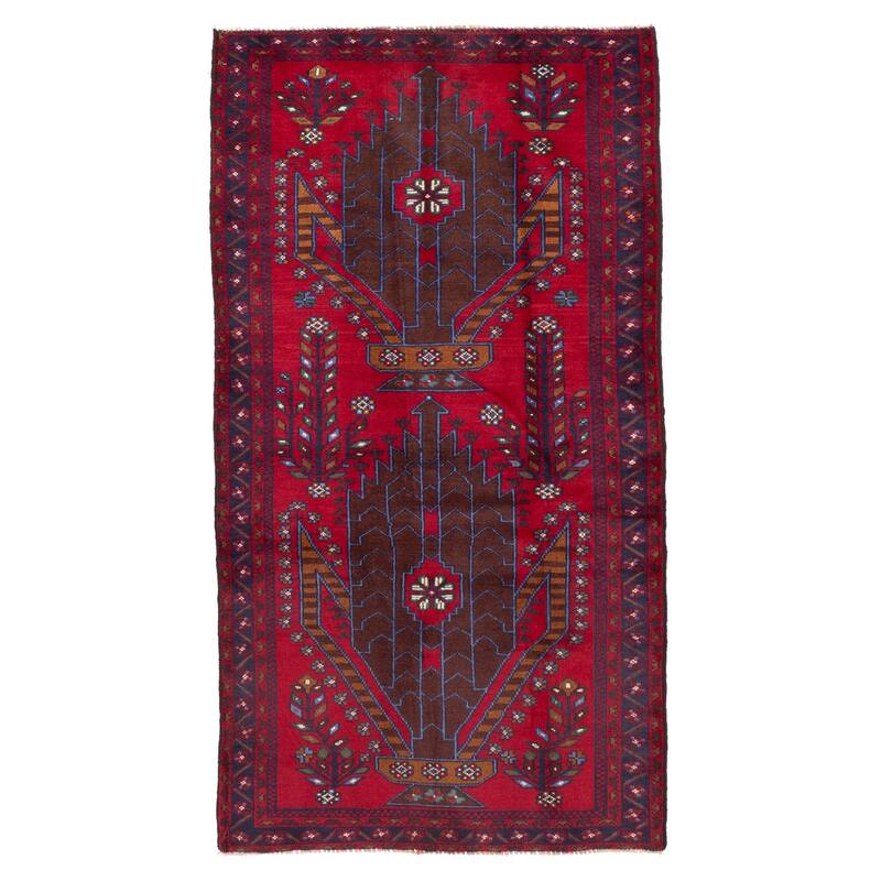 ECARPETGALLERY Hand-knotted Teimani Red Wool Rug - 3'5 x 6'4
