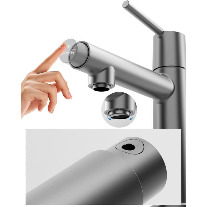 Bathroom Sink Faucet with Single Handle and Dual Water Modes - 7.71" x 4.68" x 9.21"