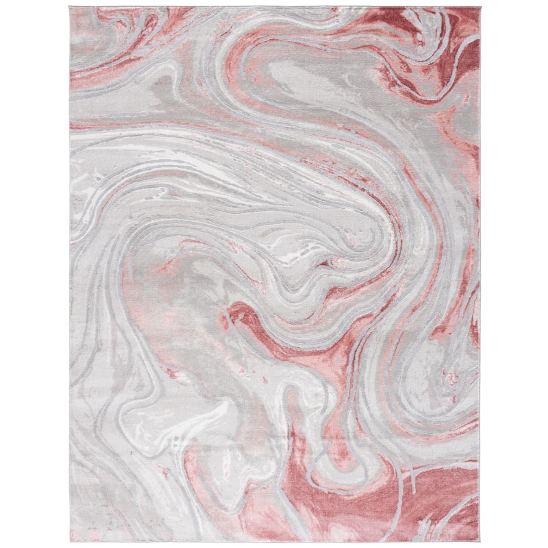 SAFAVIEH Meadow Gundela Modern Abstract Rug - 9'  x  12' - Light Grey/Pink - Rectangle
