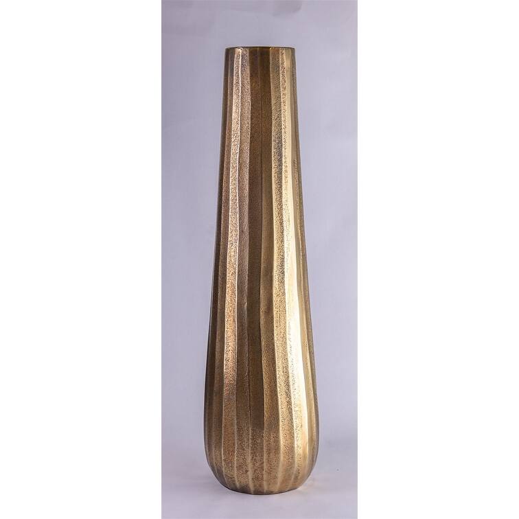 Lg Cast Aluminum Vase 27.5"H -A