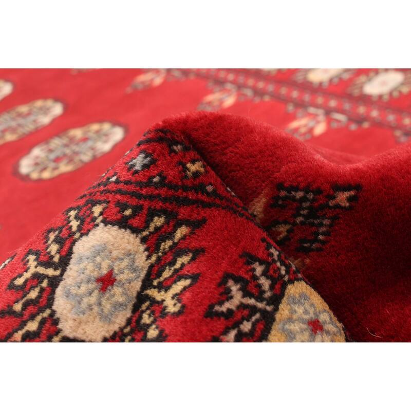 ECARPETGALLERY Hand-knotted Finest Peshawar Bokhara Red Wool Rug - 2'8 x 9'11