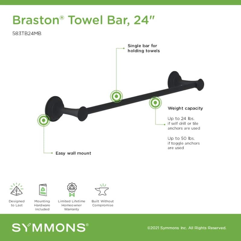 Symmons 583TB24 Braston 24" Towel Bar