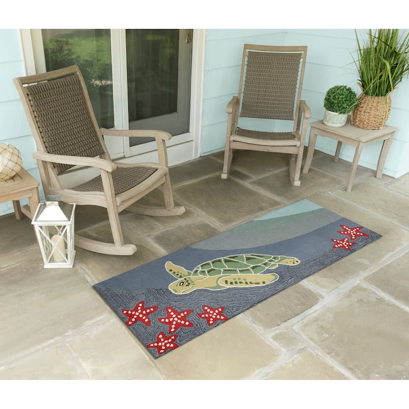 Liora Manne Frontporch Sea Turtle Indoor/Outdoor Rug
