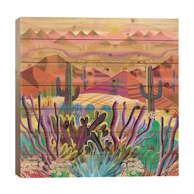 Paradise Valley Print On Wood by Charles Harker - Multi-Color