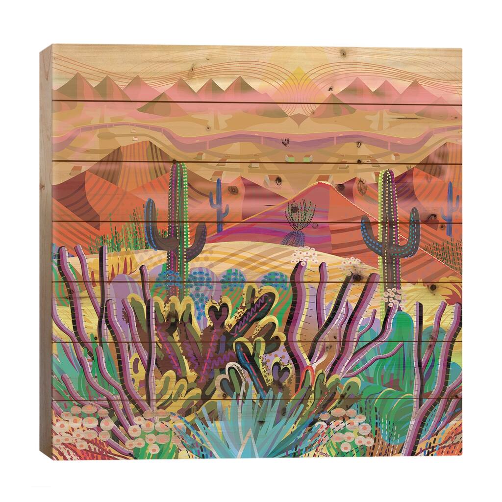 Paradise Valley Print On Wood by Charles Harker - Multi-Color