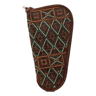 3D Western Gun Case Pistol X Design Zip Closure Padded Brown - One Size ...
