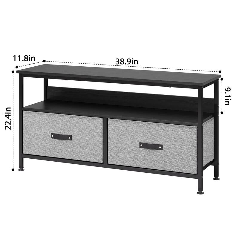 Multi-Functional TV Stand and Dresser for Bedroom with 2 Drawers - 42 inches