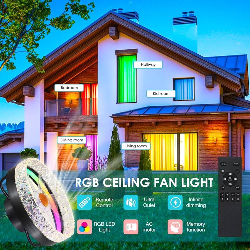 13" Low Profile Ceiling Fan with Light,3CCT 3 Speed Small Ceiling Fan for Bedroom,Closet,Small Room - 13 Inches