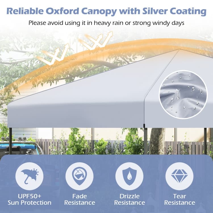 Oxford Fabric Metal Pop Up Canopy Tent with Bag and Adjustable Height
