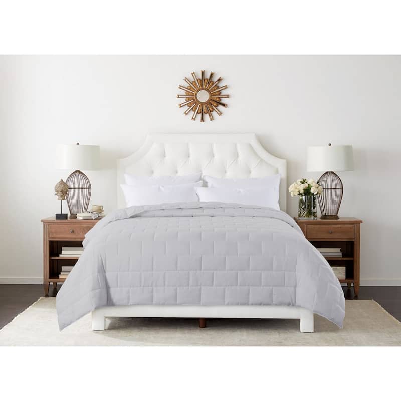 Subway Tile Stitch Down Alternative Blanket - Twin - Gray