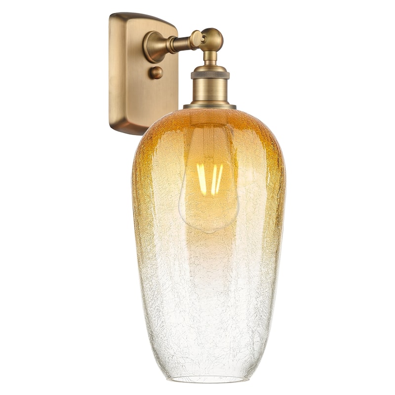 Innovations Lighting 516-1W-16-7 Brookhaven Flute Sconce Brookhaven - Brushed Brass / Amber