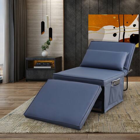 Ottoman Chair Bed with Adjustable Back And Pillow