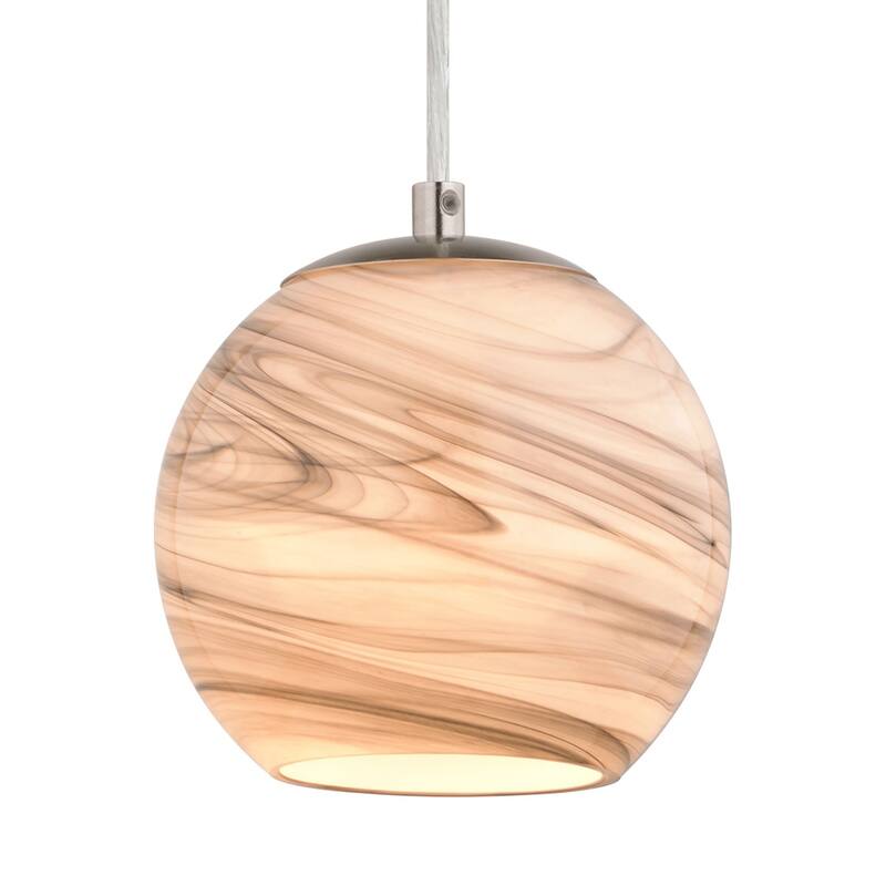 Vaxcel Lighting P0407 Milano 6" Wide Mini Pendant with Marble Glass - Satin Nickel