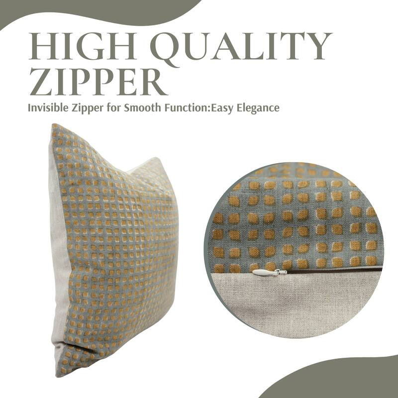 Fabdivine Handmade Block Print Floral Pillow Cover, Soft Pure Linen for Sofa, Alpana