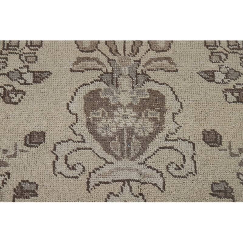 Distressed Tabriz Vintage Persian Rug Hand-Knotted Blue Wool Carpet - 6'7" x 9'6"