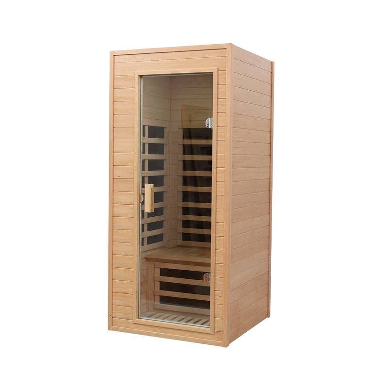 1-Person Sauna with LCD Display, Key Control, Bluetooth and LED reading lights - 34" x 34" x 73"