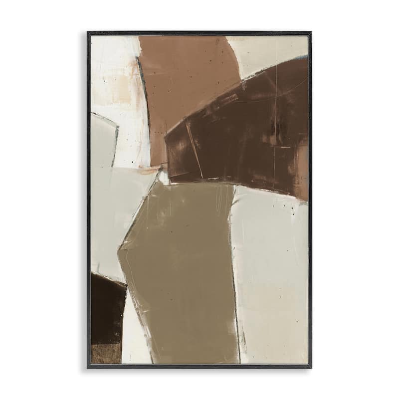 Stupell Contemporary Neutral Earth Tones Framed Giclee Art Design By Kippi Leonard - 20 x 30 - Black