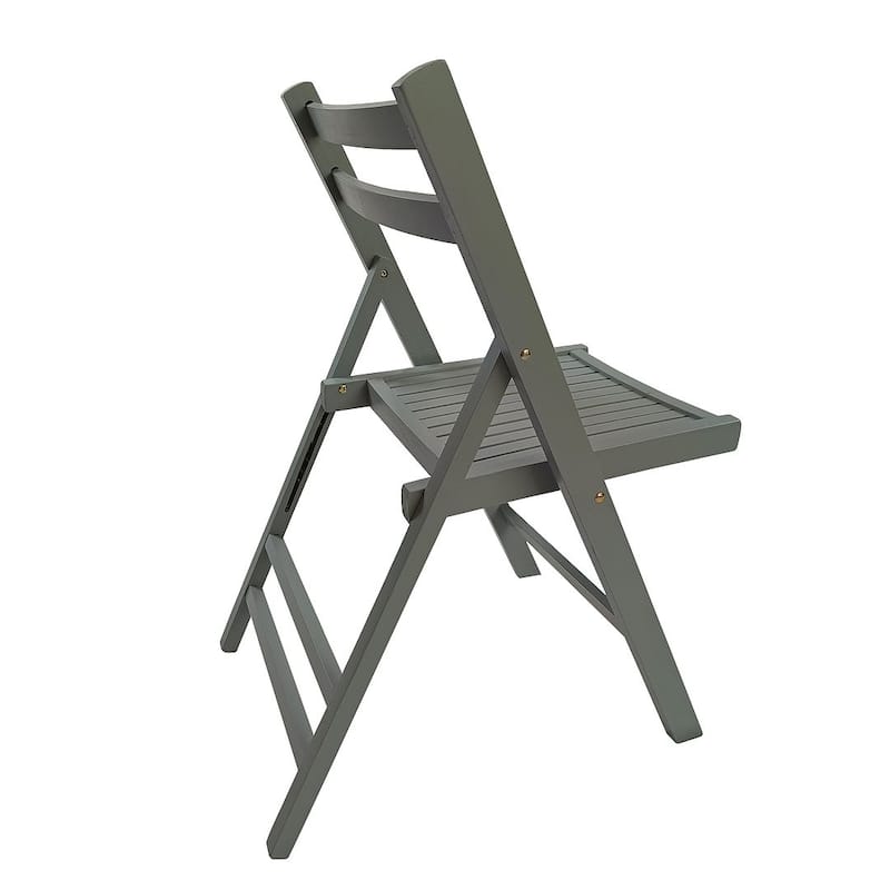 4 Pack Wood Folding Chair with Slatted Seat