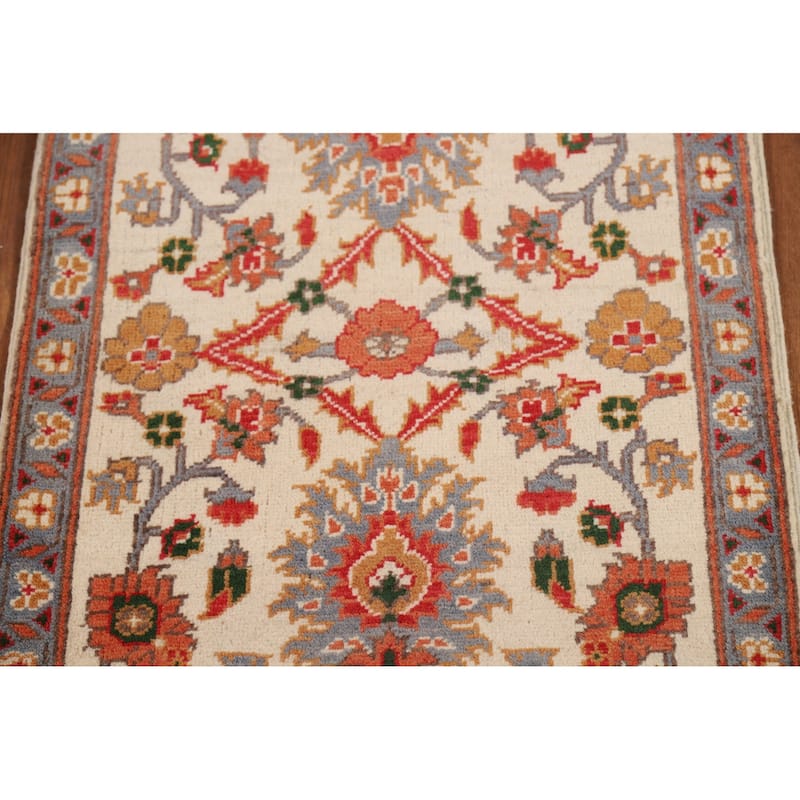 All-Over Floral Kazak Oriental Foyer Rug Handmade Wool Carpet - 2'0" x 3'0"