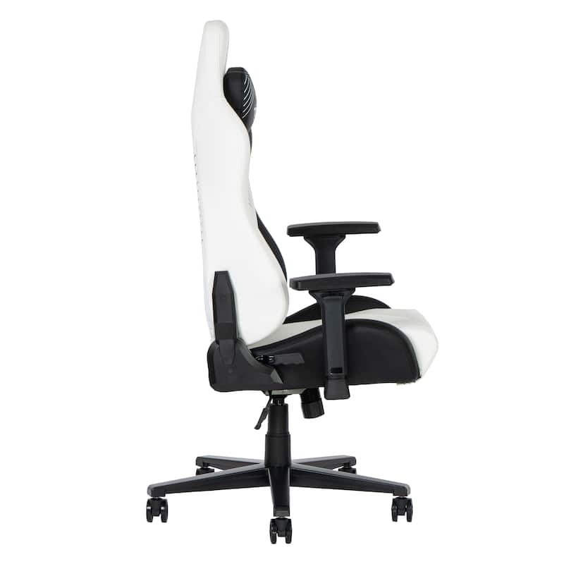 150°Reclining Mechanism Comfort Edge White Gaming Chair,Heavy Duty Steel Base