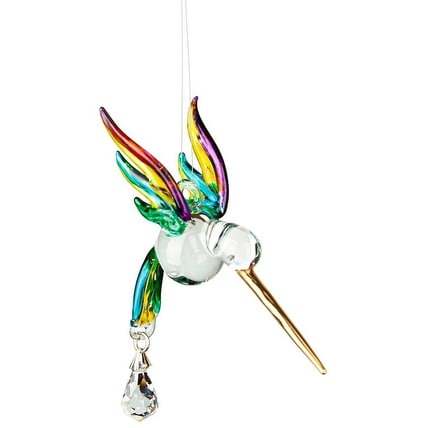 Fantasy Glass Hummingbird Rainbow Maker, Spring Pastels
