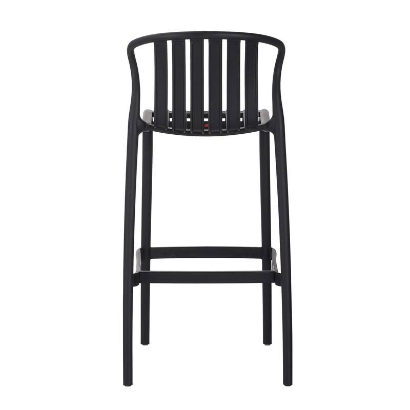 Roomfitters Outdoor Patio Perforated Slat Back Bar Stools, All-Weather Set of 2