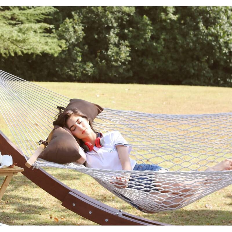 13FT Double Rope Hammocks, Traditional Hand Woven Cotton Hammock