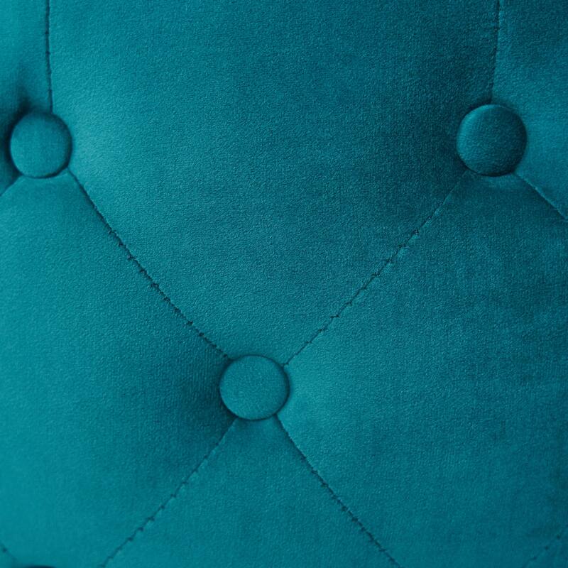 Luxurious Nesting Ottomans of 2, Round Storage Foot Stool with Wood Tray