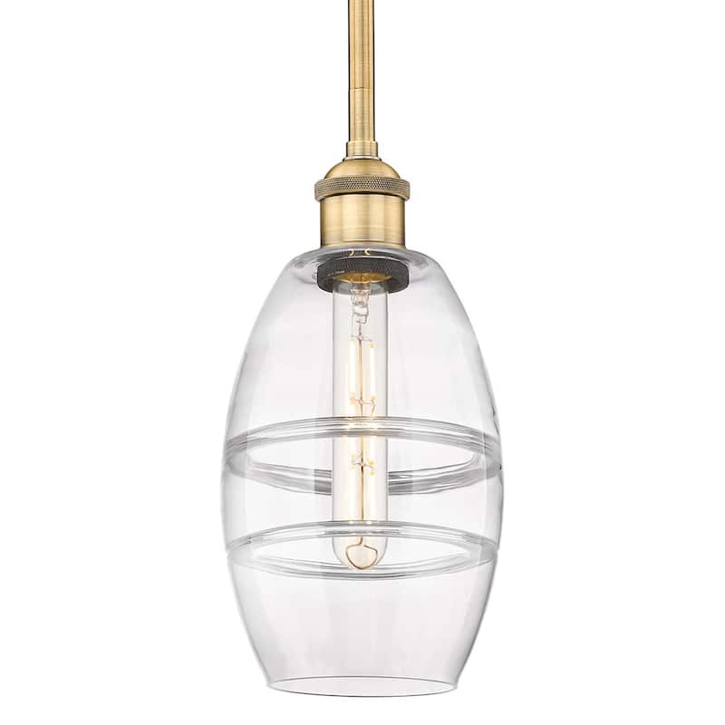 Innovations Lighting 616-1S 8 6 Vaz Pendant Vaz 6" Wide Mini Pendant - Brushed Brass / Clear