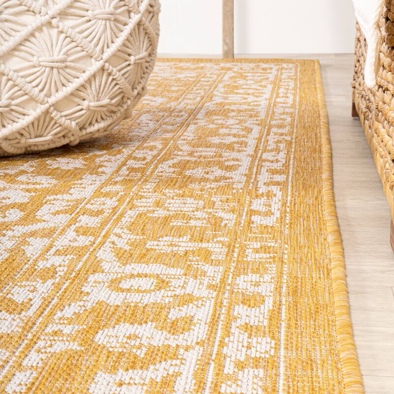 JONATHAN Y Medallion Textured Weave Indoor/Outdoor Area Rug