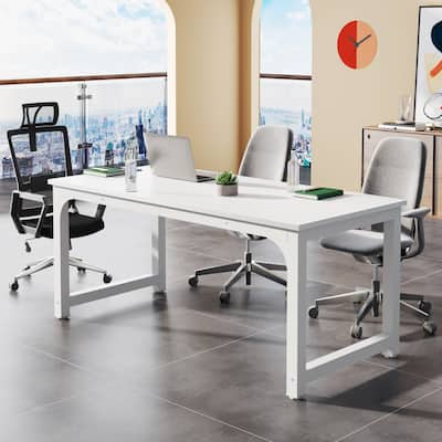 Small Modern Wood Conference Table for 4-6 People - 63" L x 31.5" W x 29.53" H