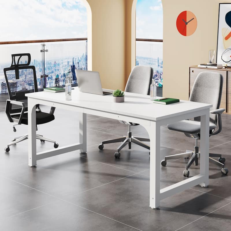 Small Modern Wood Conference Table for 4-6 People - 63" L x 31.5" W x 29.53" H