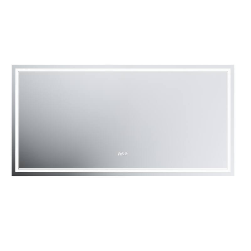 36''×72'' Wall-Mounted Bathroom Vanity LED Mirror with Anti Fog, Dimmable Touch Button, Front and Back Light