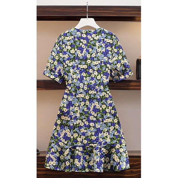 short floral chiffon dress