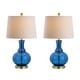 preview thumbnail 30 of 35, Edward 25" Glass LED Table Lamp, Mercury Silver/Brass Gold (Set of 2) by JONATHAN Y