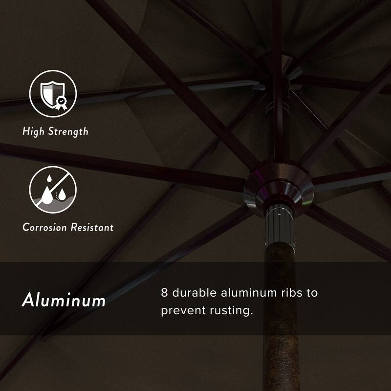 California Umbrella 11' Rd Golden State Series Patio Umbrella Bronze Aluminum Frame Crank Lift Collar Tilt Sunbrella