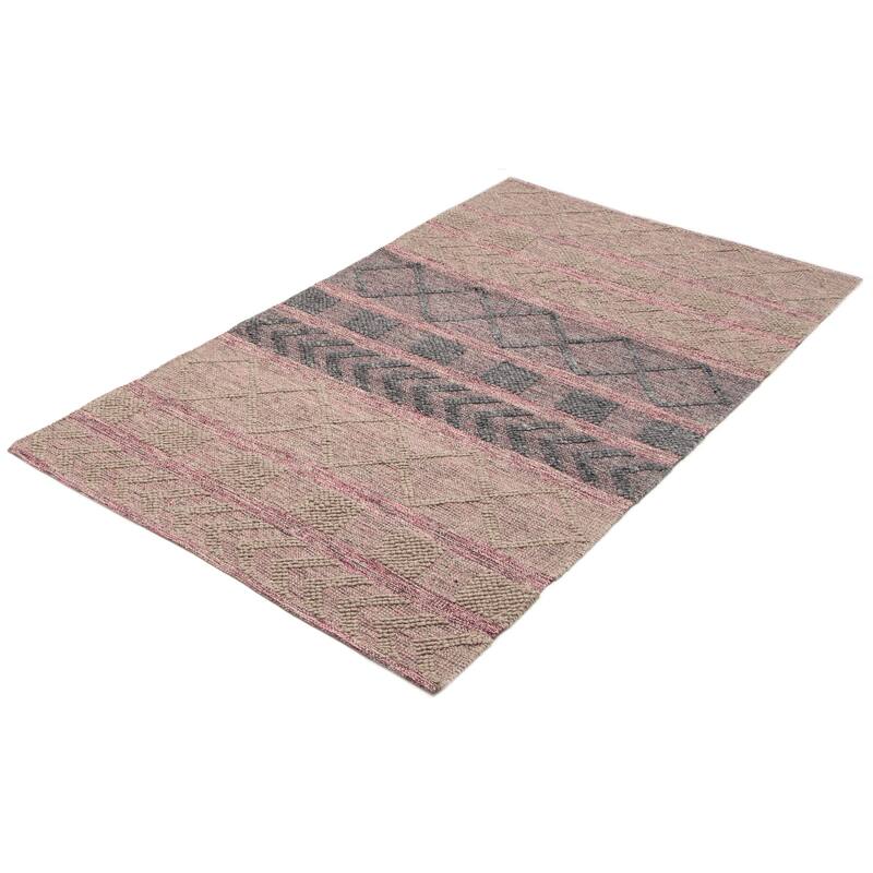 ECARPETGALLERY Braid weave Sienna Grey Wool Rug - 4'11 x 8'3