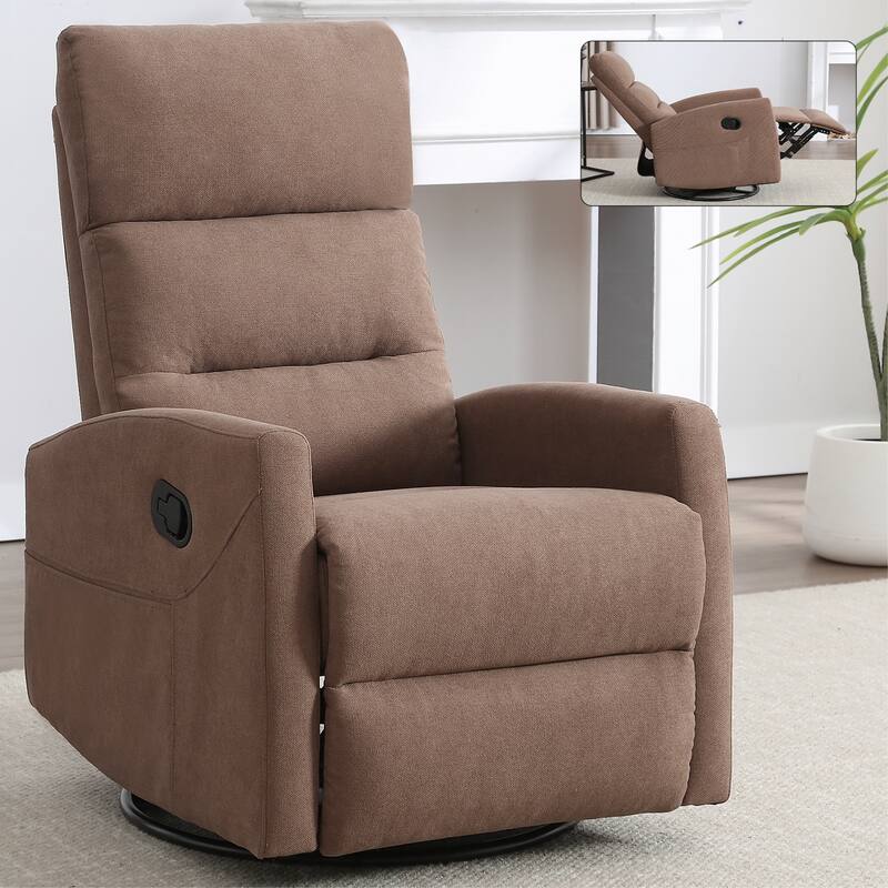 360° Swivel Rocking Recliner Chair in Polyester for Living Room