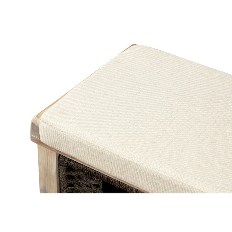 Nestfair Entryway Storage Bench with Cushion and Basket