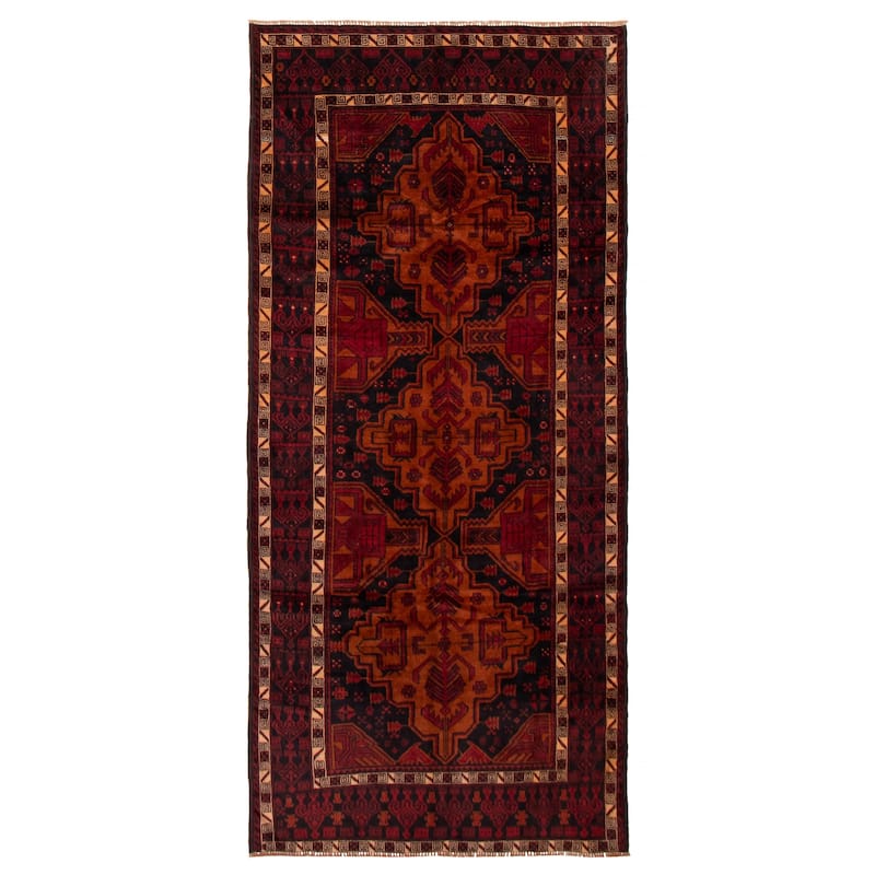 ECARPETGALLERY Hand-knotted Teimani Burnt Orange Wool Rug - 4' 4" x 9' 3" - Burnt Orange - 4' 4" x 9' 3" - Rectangle