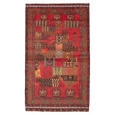 ECARPETGALLERY Hand-knotted Teimani Red Wool Rug - 3'8 x 6'4
