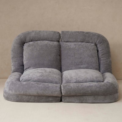 Convertible Fold-Out Double Sofa Bed,Gray,Right, the Right Part of the Complete Product.