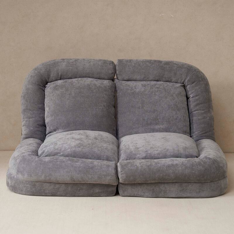 Convertible Fold-Out Double Sofa Bed,Gray - Grey