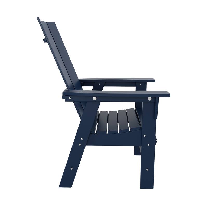 Polytrends Shoreside Hdpe All Weather Outdoor Patio Adirondack Dining Chair (1PC)