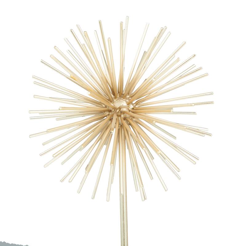 CosmoLiving by Cosmopolitan Gold Marble Starburst Decorative Sculpture with Marble Base