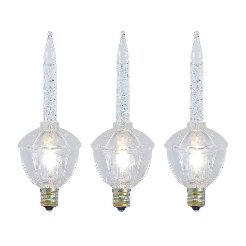 3 Pack Christmas Bubble Light Replacement Pack, Clear with Silve Glitter Liquid