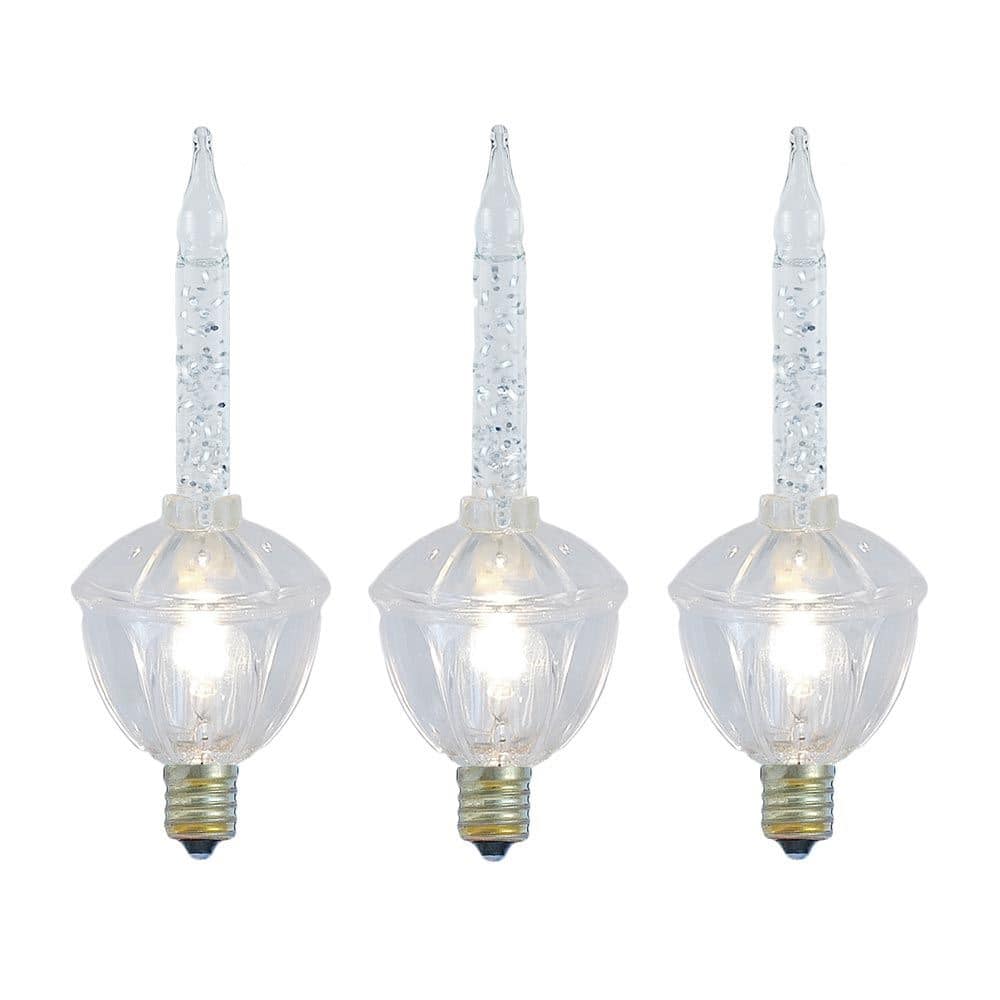 3 Pack Christmas Bubble Light Replacement Pack, Clear with Silve Glitter Liquid