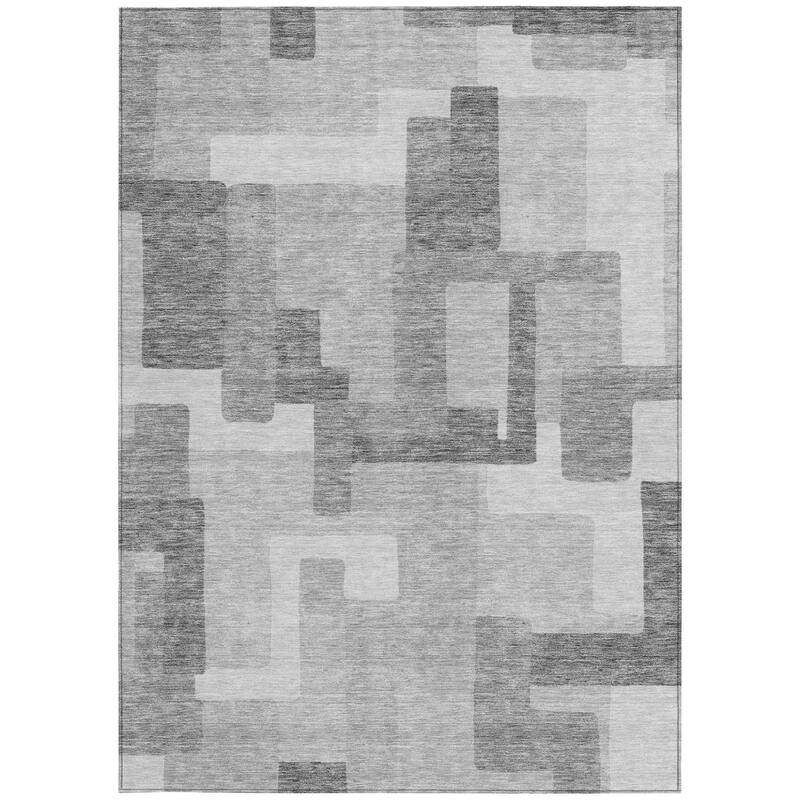 HomeRoots Abstract Transitional Rectangle Outdoor Rug