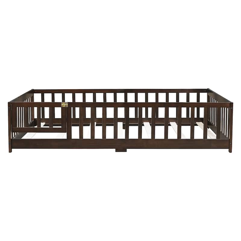 Full Size Floor Bed with Fence and Door